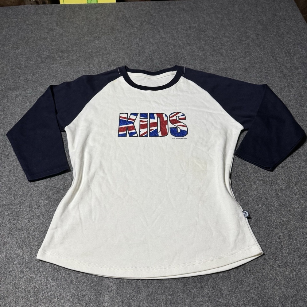 Robbie Williams 2001 Vintage Tour Baseball Tshirt‎ 3/4 Sleeve Womens M Music